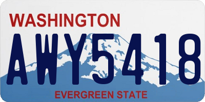 WA license plate AWY5418