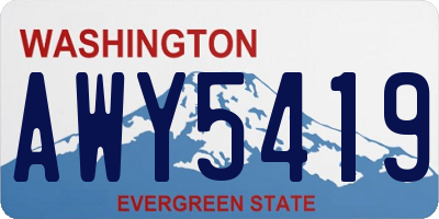 WA license plate AWY5419