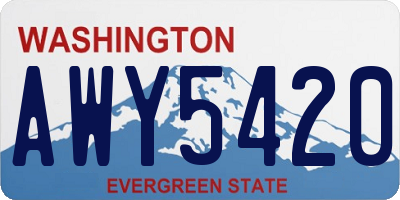 WA license plate AWY5420