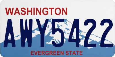 WA license plate AWY5422