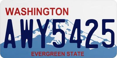 WA license plate AWY5425