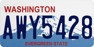 WA license plate AWY5428