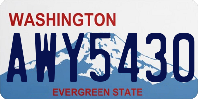 WA license plate AWY5430