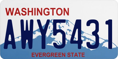 WA license plate AWY5431