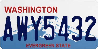 WA license plate AWY5432