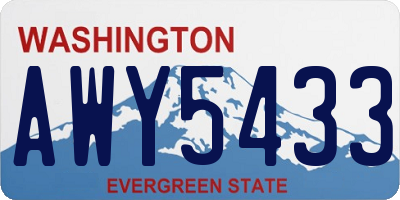 WA license plate AWY5433