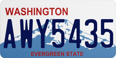 WA license plate AWY5435