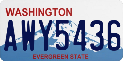 WA license plate AWY5436