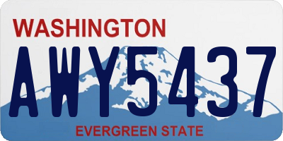 WA license plate AWY5437