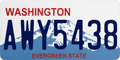 WA license plate AWY5438