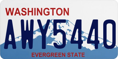 WA license plate AWY5440