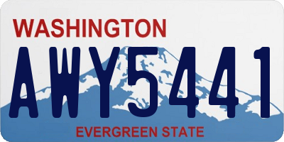 WA license plate AWY5441