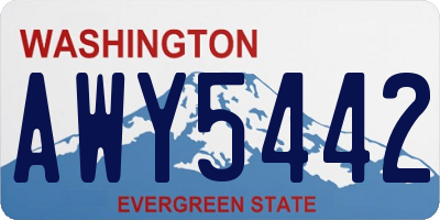 WA license plate AWY5442