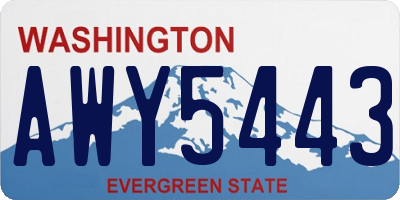 WA license plate AWY5443