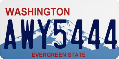 WA license plate AWY5444