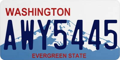 WA license plate AWY5445