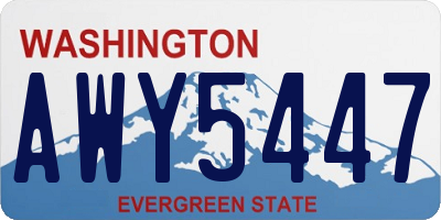 WA license plate AWY5447