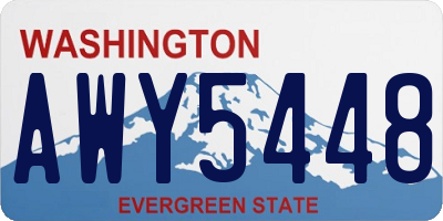 WA license plate AWY5448