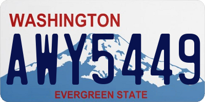 WA license plate AWY5449
