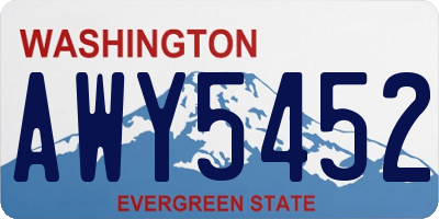 WA license plate AWY5452
