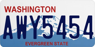 WA license plate AWY5454