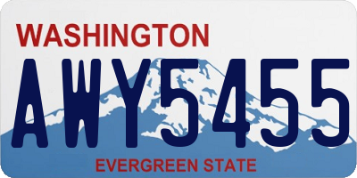 WA license plate AWY5455