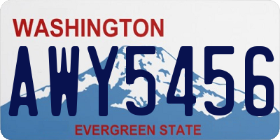 WA license plate AWY5456