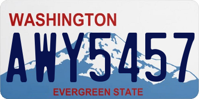 WA license plate AWY5457