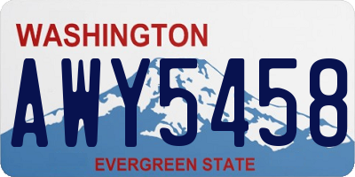 WA license plate AWY5458