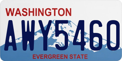 WA license plate AWY5460