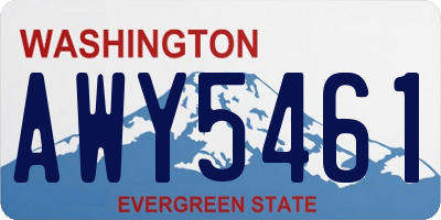 WA license plate AWY5461
