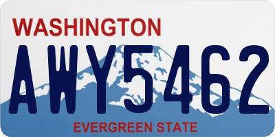 WA license plate AWY5462