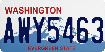 WA license plate AWY5463