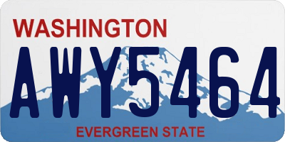 WA license plate AWY5464