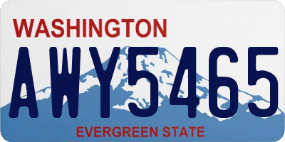 WA license plate AWY5465