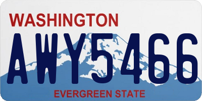 WA license plate AWY5466