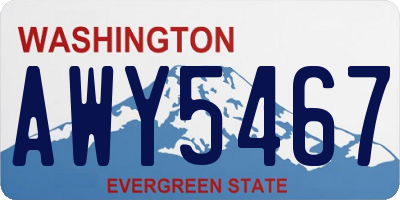 WA license plate AWY5467