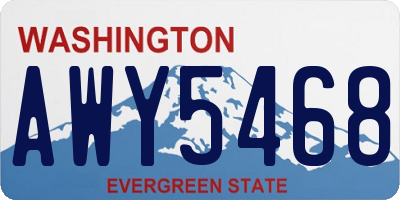 WA license plate AWY5468