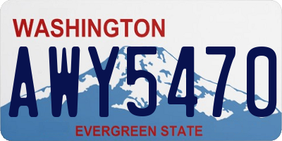 WA license plate AWY5470