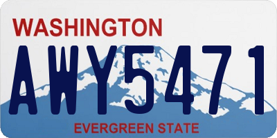 WA license plate AWY5471