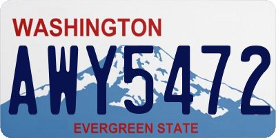 WA license plate AWY5472