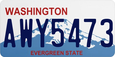 WA license plate AWY5473