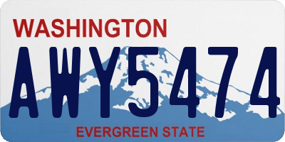 WA license plate AWY5474
