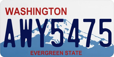 WA license plate AWY5475