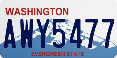WA license plate AWY5477