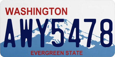 WA license plate AWY5478