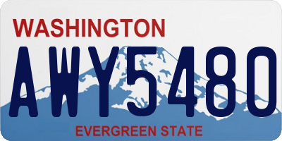 WA license plate AWY5480