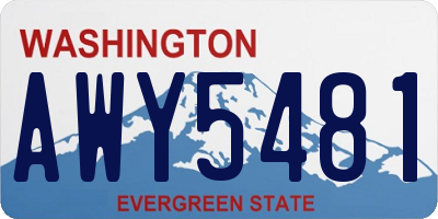 WA license plate AWY5481