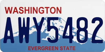 WA license plate AWY5482