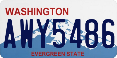 WA license plate AWY5486